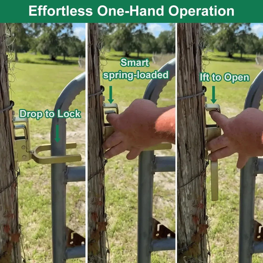 The lock prevents cattle, sheep, and horses from escaping the pasture.
