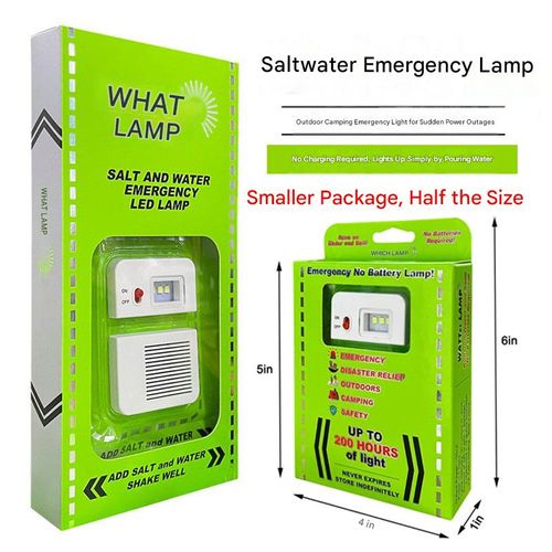 Portable Saltwater-Powered LED Emergency Light — Outdoor Camping & Warning Lamp (No Charging Required)