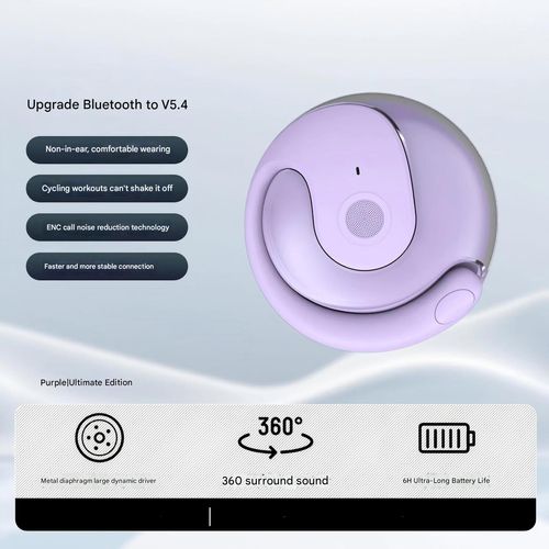 Little Coconut Ball Wireless Bluetooth Earphones, Bluetooth 5.4, Earhook Design, High-Quality Sound, In-Ear Design, Intelligent Noise Cancellation