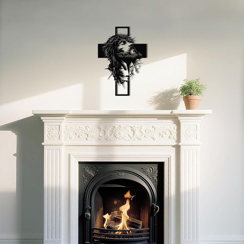 Iron Art Wall-Mounted Cross Decoration