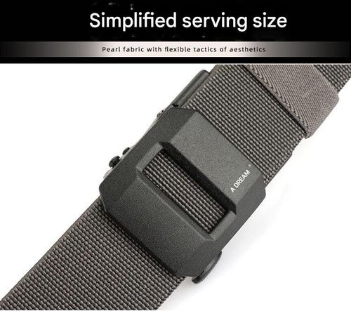 Men's high-elastic nylon automatic buckle tactical belt, casual canvas leather belt for young and middle-aged men.