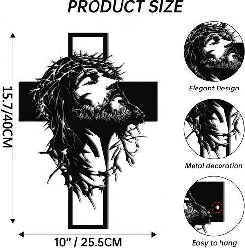 Iron Art Wall-Mounted Cross Decoration