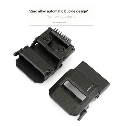 Men's high-elastic nylon automatic buckle tactical belt, casual canvas leather belt for young and middle-aged men.