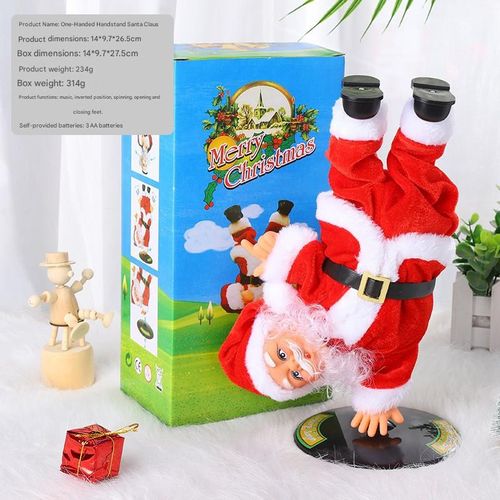 Christmas decorations: Electric upside-down Santa Claus musical dancing doll, a Christmas toy and gift for children.