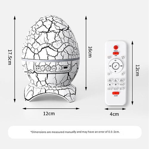 Cracked Dinosaur Egg Romantic Galaxy Northern Lights Starry Sky Projector Lamp Bluetooth Music Bedroom Decorative Table Lamp