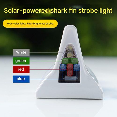 Solar-powered car decorative lights, shark fin antenna, roof spoiler light, anti-collision LED 8-light solar-powered modification light.