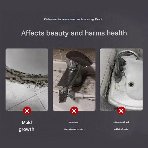 Yellow and black epoxy putty, white anti-mildew sealant, ceramic adhesive for kitchens, bathrooms, toilets, and sinks (120ml with nozzle, cap, and professional scraper).