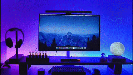 RGB sound-activated light, support light, colorful sound-controlled music rhythm light, suitable for computer desktops, Bluetooth APP control, and car ambient lighting.