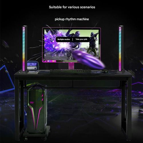 RGB sound-activated light, support light, colorful sound-controlled music rhythm light, suitable for computer desktops, Bluetooth APP control, and car ambient lighting.