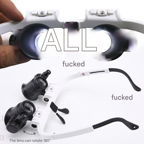 9892H-1 Small Mechanical Repair Engraving and Repair Magnifier with Dual LED Lights, Retractable High-Magnification Eyeglass Type