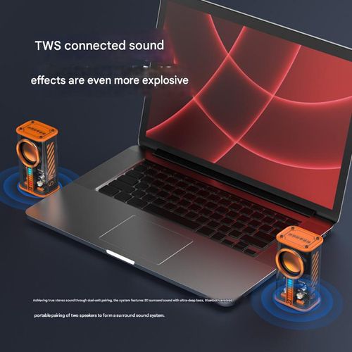 Transparent Mecha Bluetooth Speaker, Wireless Mini Subwoofer with Sound and Light Rhythm, TWS, Creative Design