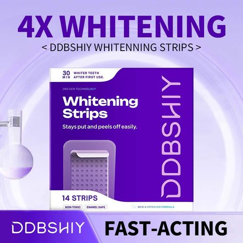 Purple teeth whitening strips: Removes yellowing, brightens and cleans teeth.
