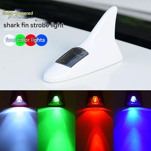 Solar-powered car decorative lights, shark fin antenna, roof spoiler light, anti-collision LED 8-light solar-powered modification light.