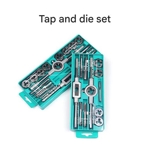 Tap and die set, hand tools, tap wrench, die stock, metric thread repair tools