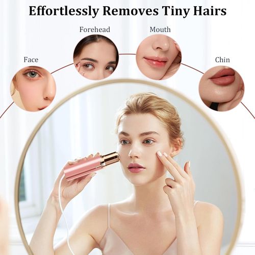 Electric Lipstick-Style Hair Remover for Women — Mini Facial Hair Removal Device, Shaver, and Electric Eyebrow Trimmer