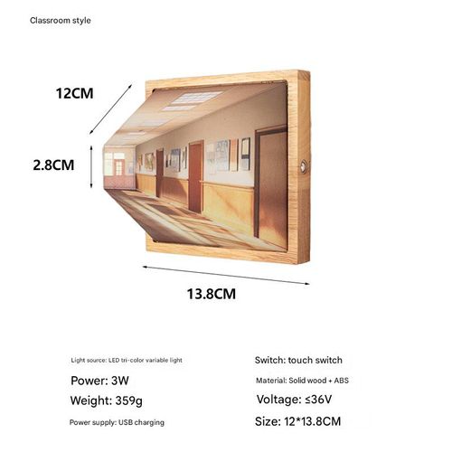 Chunyan 3D Naked-Eye Vision Night Light Living Room Home Luxury Wooden No-Drill Wall Lamp Bedside Ornament Light
