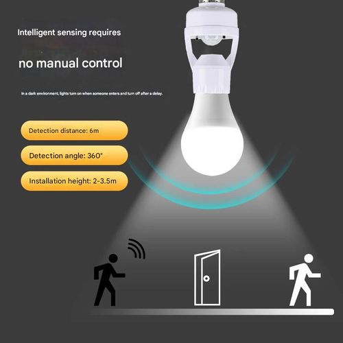 E27 screw-in smart motion sensor light socket, household smart switch sensor lamp holder, automatic LED light socket.