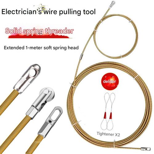 20M（65.62feet） Electrician's Wire Pulling Tool, Universal Fiber Optic Cable, Network Cable, Electrical Wire Conduit Spring Wire Puller and Threader