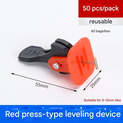 Tile leveling system, adjustable tile leveling tool, press-type tile laying tool, wall tile positioning and leveling clips.