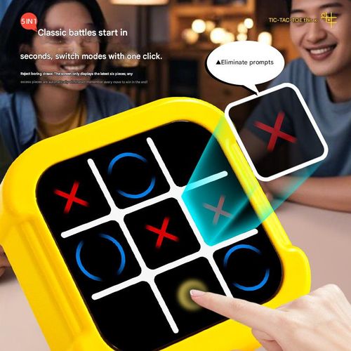 Super Electronic Tic-Tac-Toe and Five-in-a-Row Children's Toy, Multifunctional Chessboard, All-in-One Game, USB Rechargeable.