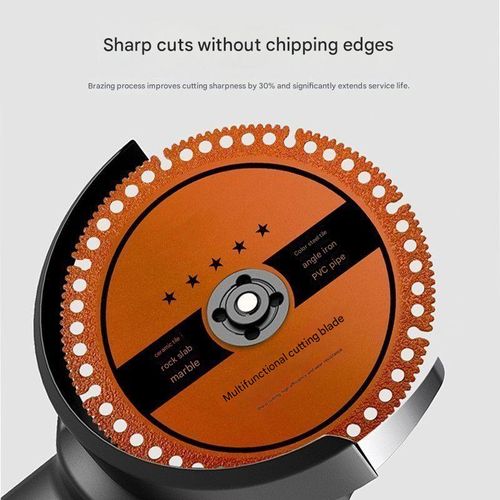 Angle grinder multi-functional composite cutting disc for glass, ceramic tiles, slabs, cement, marble, and cast iron saw blades with high hardness.