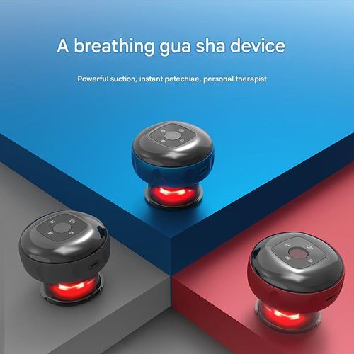 Smart Vacuum Cupping and Gua Sha Instrument, Electric Breathing Heating Gua Sha Massager, Meridian Dredging and Massage Instrument, Suction Gua Sha Device