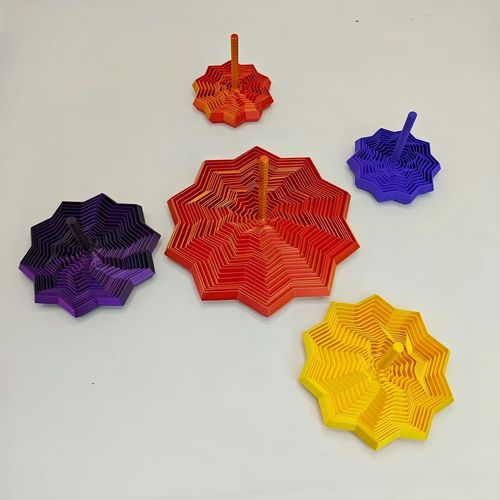 3D Printed Radish Tower Polygonal Spiral Tower with Handle Optical Illusion Toy Creative Decompression Toy