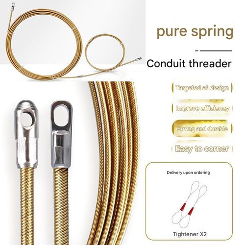 20M（65.62feet） Electrician's Wire Pulling Tool, Universal Fiber Optic Cable, Network Cable, Electrical Wire Conduit Spring Wire Puller and Threader