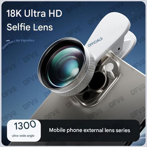The 18K high-definition wide-angle lens is compatible with all mobile phones and is perfect for live streaming and beauty filters.