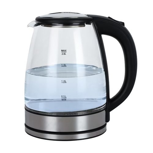 Gaopeng Glass Electric Kettle — 2.0L Health Pot with 304 Stainless Steel Accents — Tea Brewing Kettle (110V)