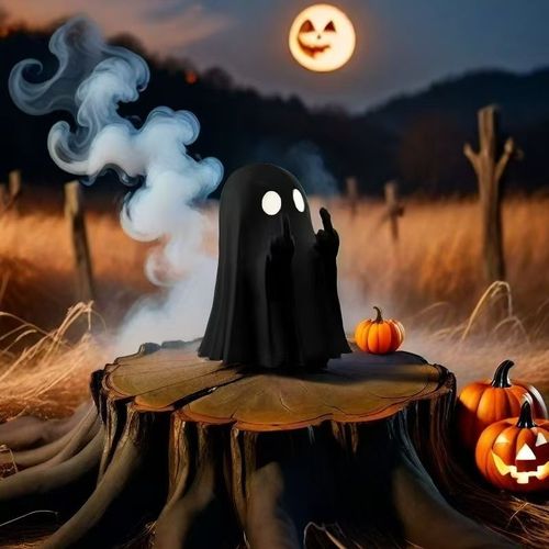 80g plastic popular Halloween cute white ghost party decoration, garden ornament, study desktop decoration, small ornament