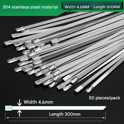 Universal self-locking 304 stainless steel cable tie equipment for fixing stainless steel metal anti-corrosion cable ties and high temperature resistant cable ties.