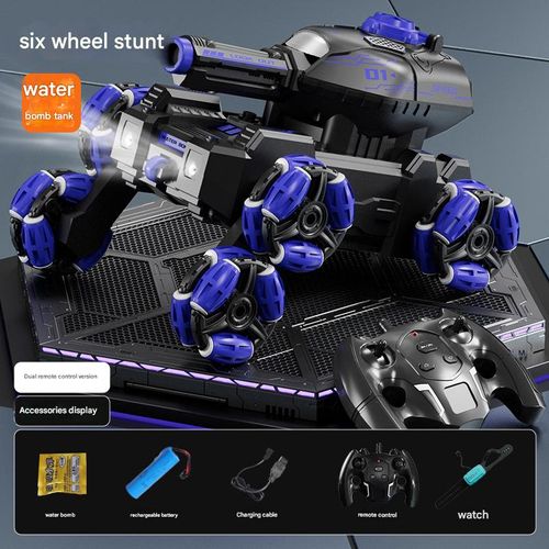 This six-wheeled water-blasting tank vehicle features gesture control and can fire water projectiles.