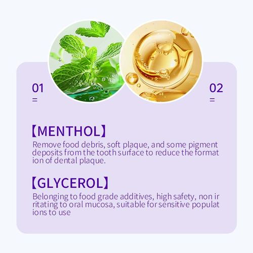 Purple teeth whitening strips: Removes yellowing, brightens and cleans teeth.