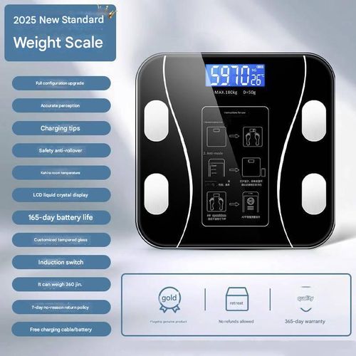 Household digital weighing scale, accurate body weight scale, rechargeable body fat scale, smart body scale for weight loss.
