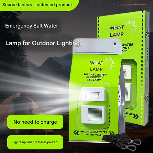 Portable Saltwater-Powered LED Emergency Light — Outdoor Camping & Warning Lamp (No Charging Required)