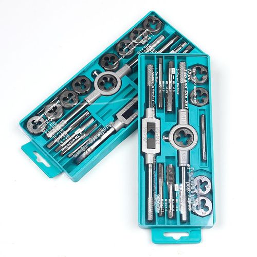 Tap and die set, hand tools, tap wrench, die stock, metric thread repair tools