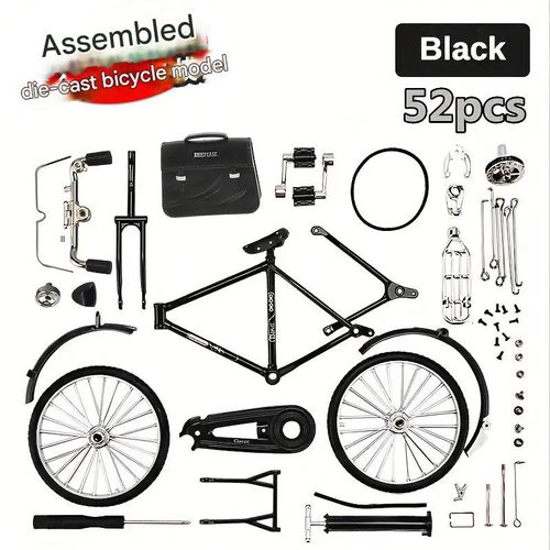 Retro-style old-fashioned bicycle model (with a large frame and two large wheels)
