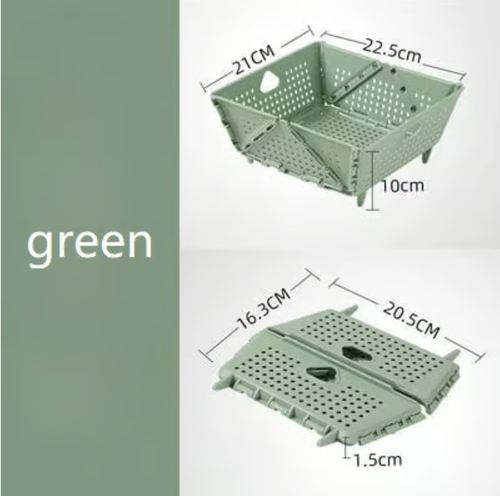 Foldable Multi-Functional Draining Storage Basket – Space-Saving, Heat-Resistant, Dual-Size
