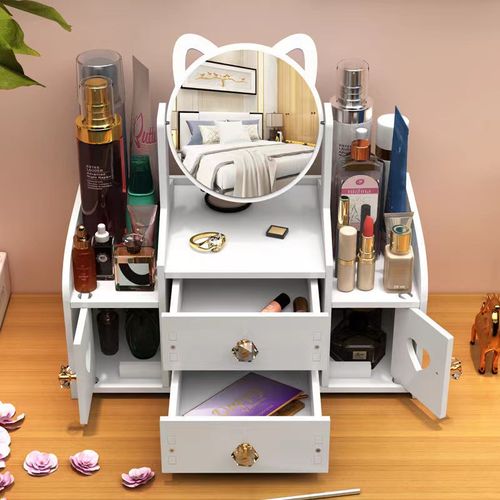 Tampo da vaidade gaveta tipo maquiagem tipo espelho rack cosmético