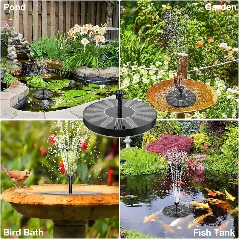 ☀️⛲Solar Powered Floating Water Fountain Pump with 6 Nozzles