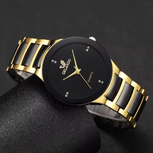 ORLANDO Men Luxury Watches New Arrived Cool Black Gold Quartz Steel Wristwatch