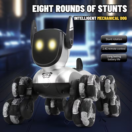  8‑Wheel All‑Terrain Smart Robot Dog Toy With Light And Music, Durable Kids Birthday Gift