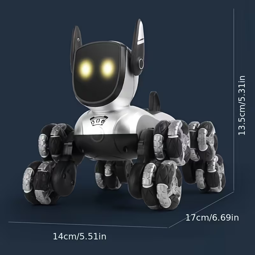  8‑Wheel All‑Terrain Smart Robot Dog Toy With Light And Music, Durable Kids Birthday Gift