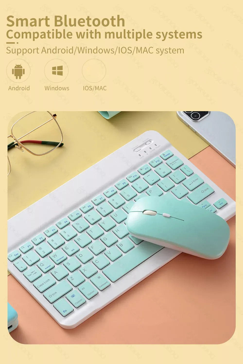 Ce Rohs Slim Bluetooth Mini Design Ultra-Thin 10-Inch Rechargeable Wireless Keyboard and Mouse Combo