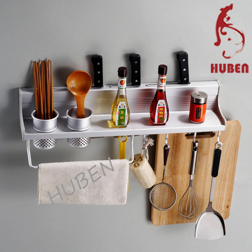 Kitchen Storage Rack Multifunctional Non Perforated Wall Mounted Seasoning Chopstick Holder Utensil Storage Rack