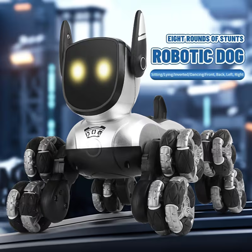  8‑Wheel All‑Terrain Smart Robot Dog Toy With Light And Music, Durable Kids Birthday Gift
