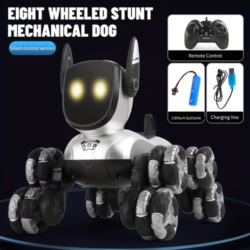  8‑Wheel All‑Terrain Smart Robot Dog Toy With Light And Music, Durable Kids Birthday Gift