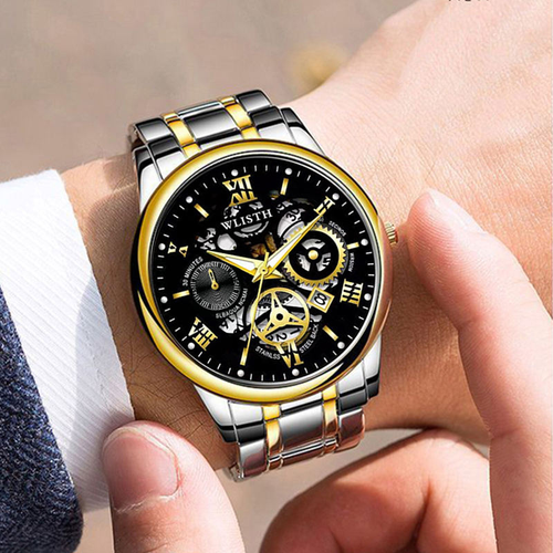 New Arrived Hollow Out Gold Watches Men Luxury Stainless Steel Watches Men Wrist Montre Homme