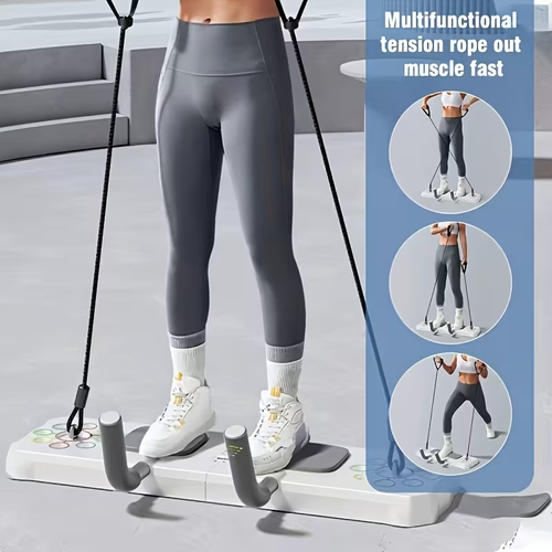 Push Up Training Set Multifunctional Push Up Board with Elastic Resistance Band and Bars 3 in 1 Fitness Set with Digital Stopwatch for Home and Gym Workout,Abdominal Triceps Muscle Training Fitness